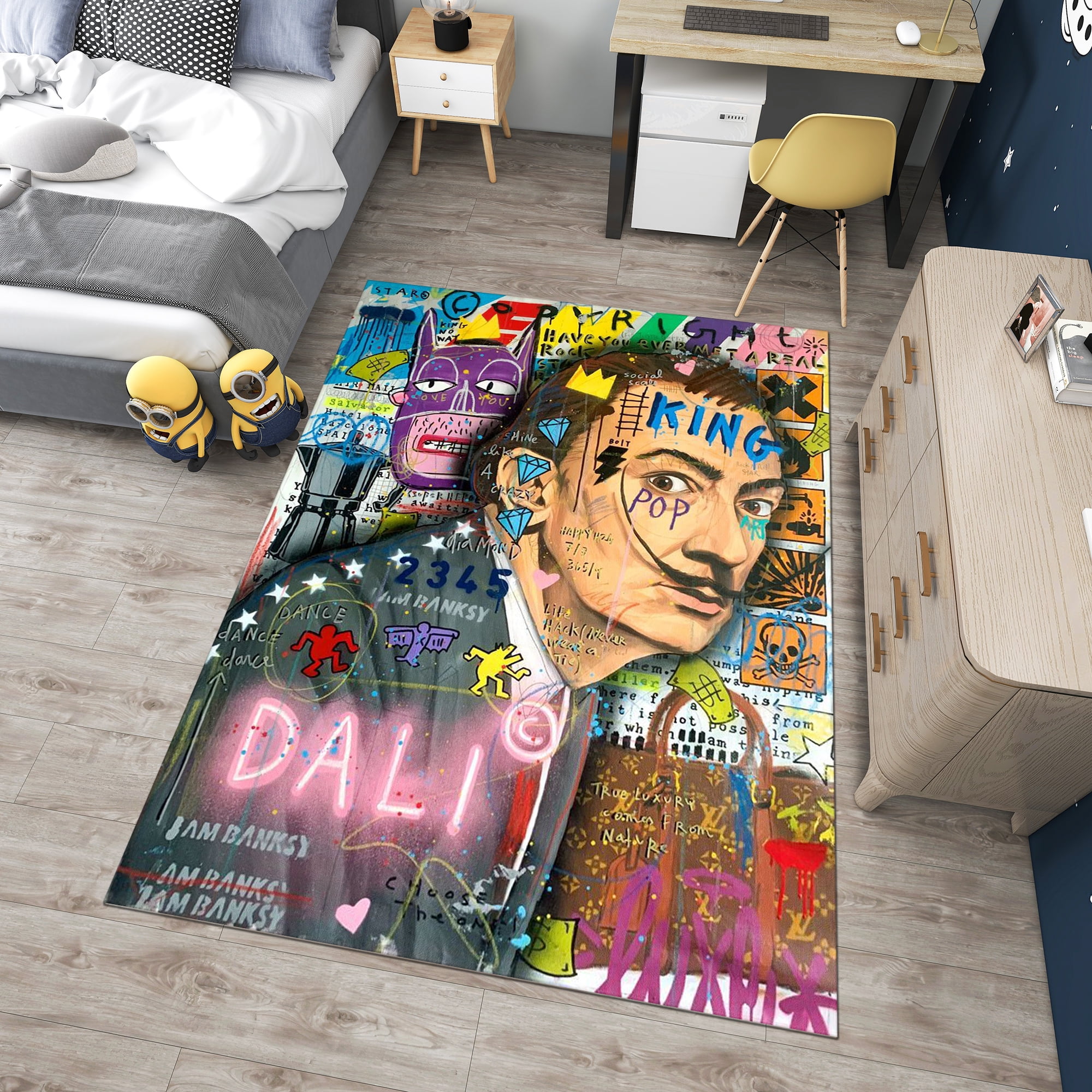 Dreammotif Salvador Dali Pop Art Rug, Colorful Modern Area Rug For ...