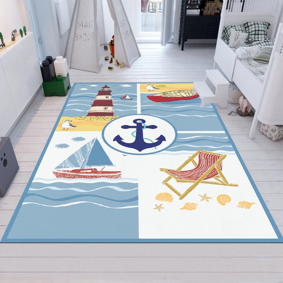 Dreammotif Sea Rug, Beach Rug, Boat Area Rug, Tropical Area Rug, Sunrise Rug, Sunset Rug, Photo Rug, Blue Rug, Custom Rug, Beach Sunrise Art Rug