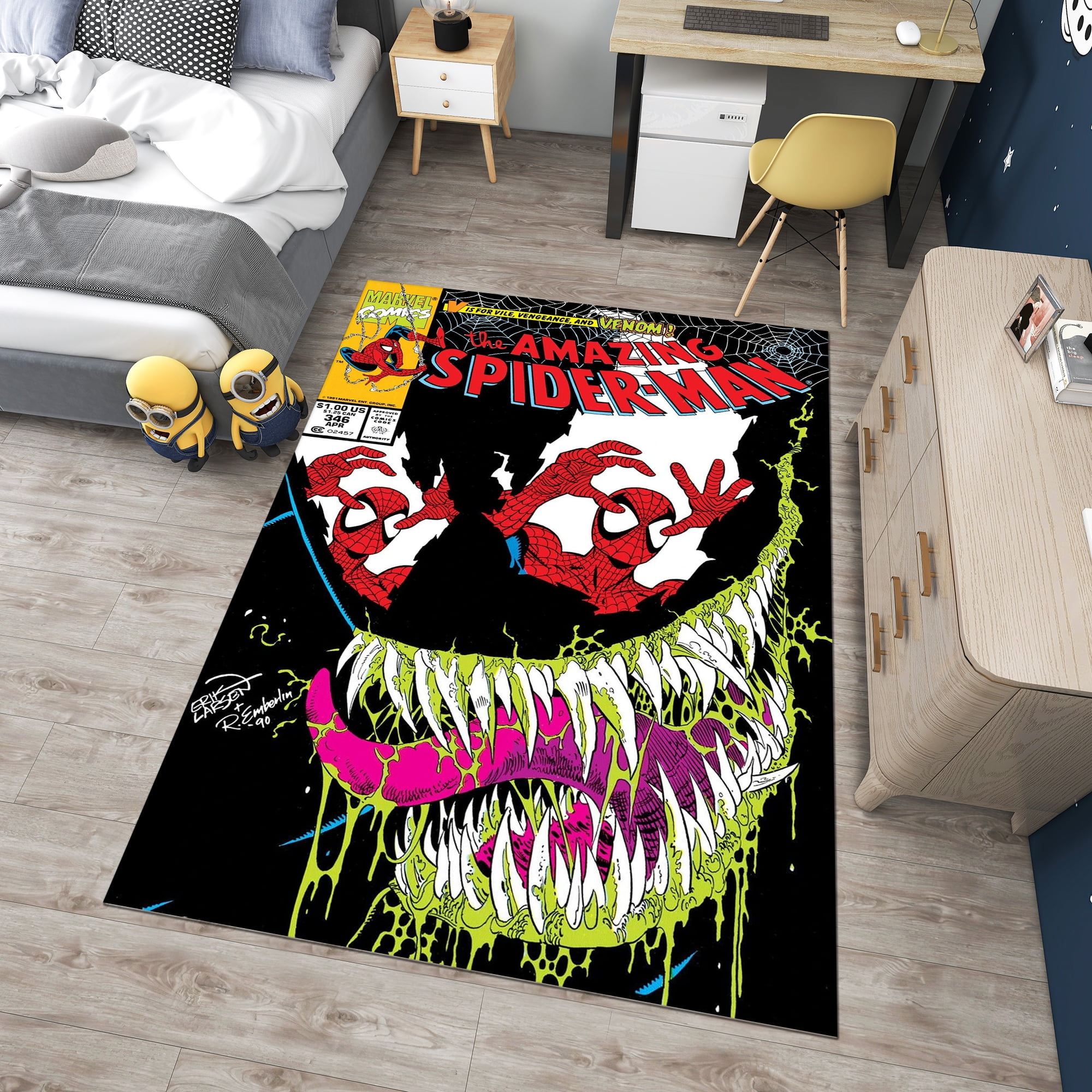 Dreammotif Spiderman Venom Rug, Modern Area Rug, Colorful Bedroom Decor ...