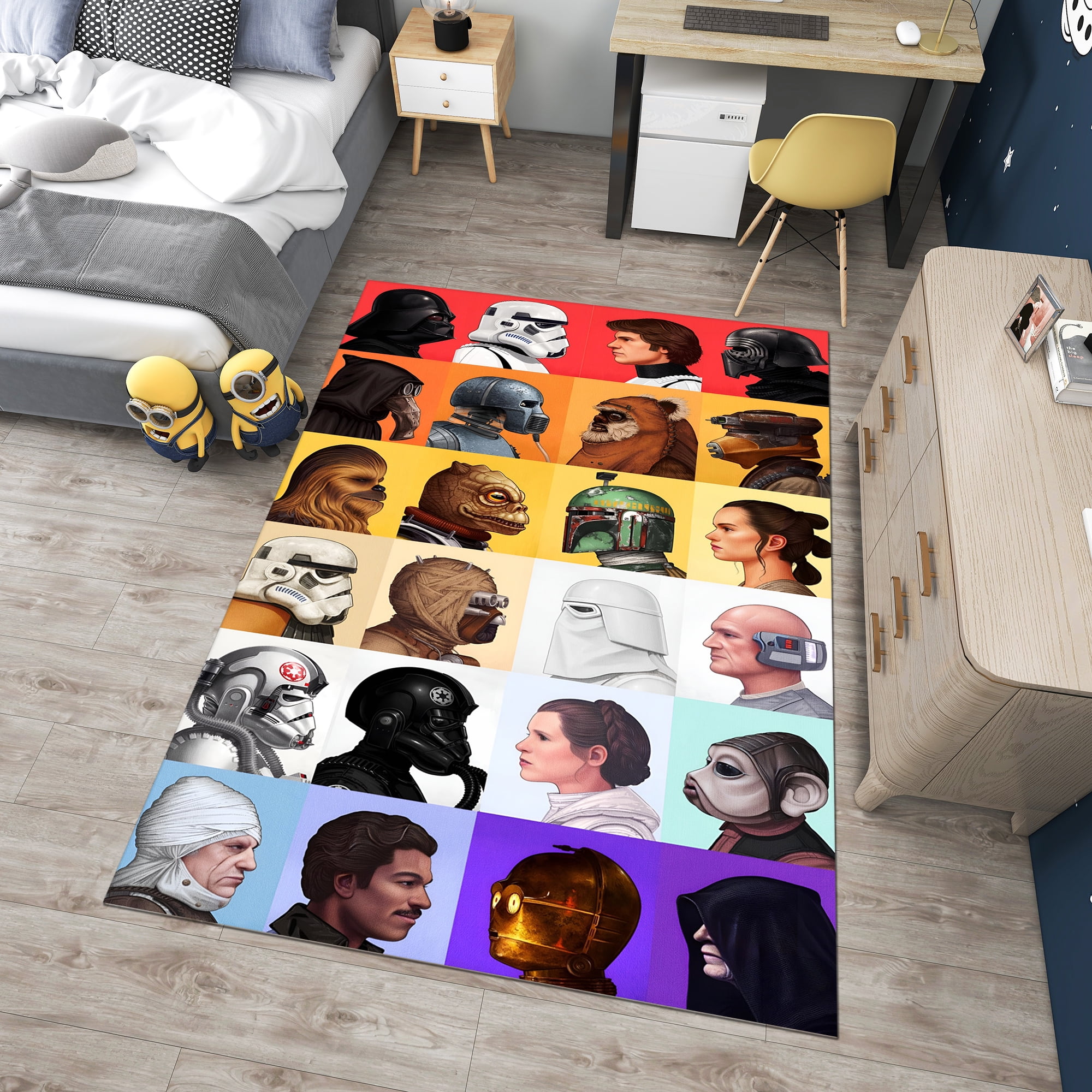 Dreammotif Star Wars Characters Rug, Modern Area Rug, Colorful Game ...