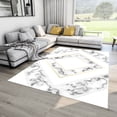 thumbnail image 1 of Dreammotif White Square Pattern Modern Area Rug for Living Room - 4.6 x 6.5 ft Machine Washable, Thin, Non Slip Backing Carpet, 1 of 8