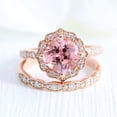 thumbnail image 1 of Dreamofdazzle Jewels 925 Sterling Silver 2.00 Ct Cushion Cut Sapphire & Diamond Wedding Engagement Thanksgiving Christmas Bridal Ring Set 14K Rose Gold Plated For Women's -8, 1 of 5