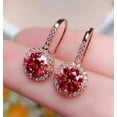 thumbnail image 1 of Dreamofdazzles Jewels 1.40 Ct Round Cut Pink Ruby Womens Drop Earrings 14K Rose Gold Plated 925 Sterling Silver, 1 of 2