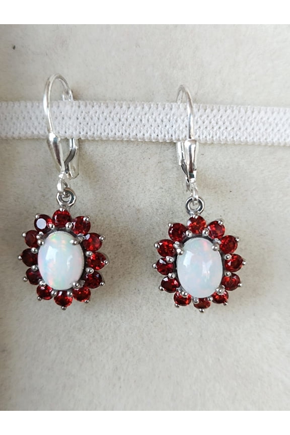 1.45 Ct Oval Cut Fire Opal Womens Drop Dangle Earring 14K White Gold Plated 925 Sterling Silver