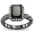 thumbnail image 1 of Dreamofdazzles Jewels 1.90Ct Emerald Cut Black Diamond Engagement Wedding Band Ring 14K Black Gold Plated 925 Sterling Silver For Women's -7, 1 of 4