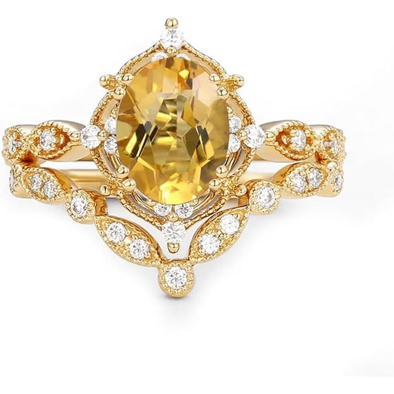 Dreamofdazzles Jewels 2.00 CT Oval Cut Yellow Citrine Vintage Vintage ...