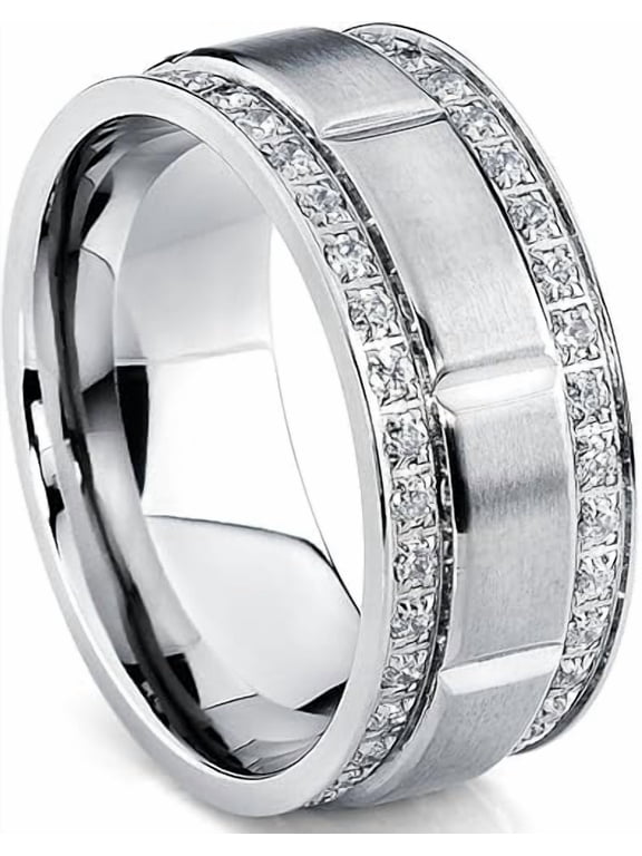 2.00 Ct Round Cut Diamond Mens Wedding Band 14K White Gold Plated 925 Sterling Silver -7.5