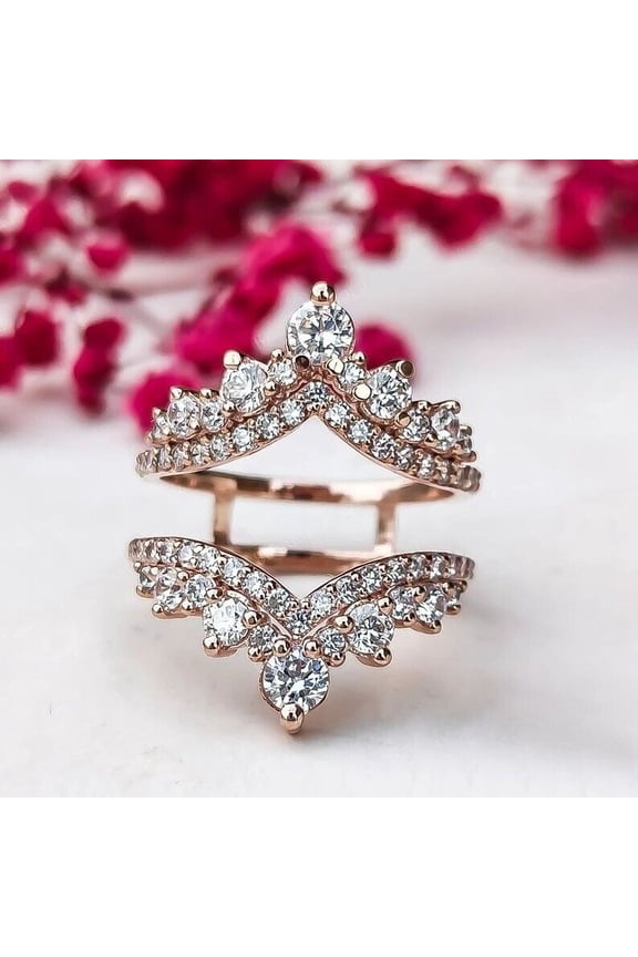 2.00 Ct Round Cut Diamond Womens Wedding Enhancer Guard Wrap Ring 14K Yellow Gold Plated 925 Sterling Silver -9