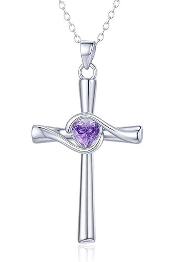 2.00 Ctw Heart Cut Purple Amethyst Womens Pendant 14K White Gold Plated 925 Sterling Silver