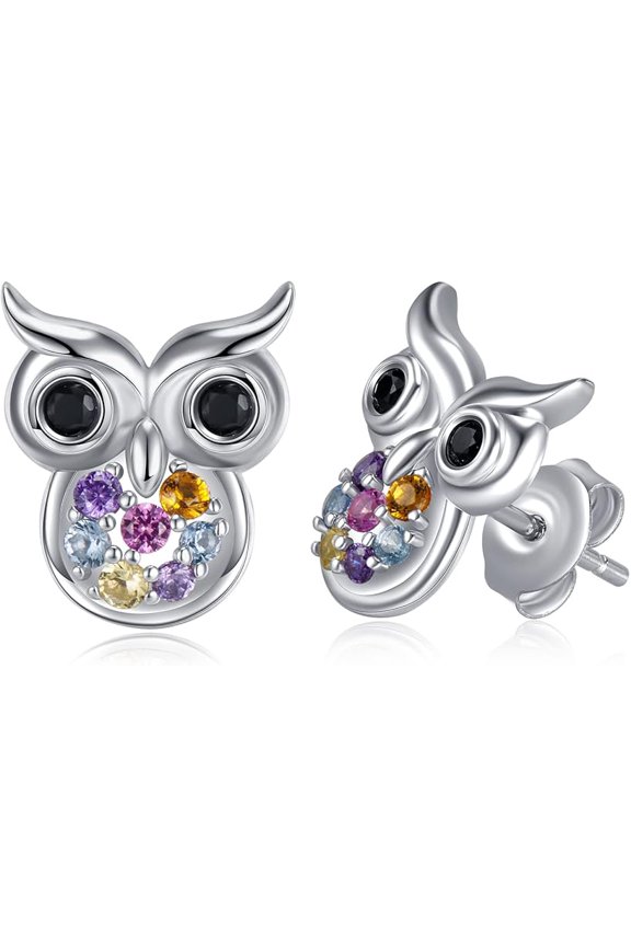 2.10 Ctw Round Cut Black Diamond Pretty Womens Stud Earrings 14K White Gold Plated 925 Sterling Silver