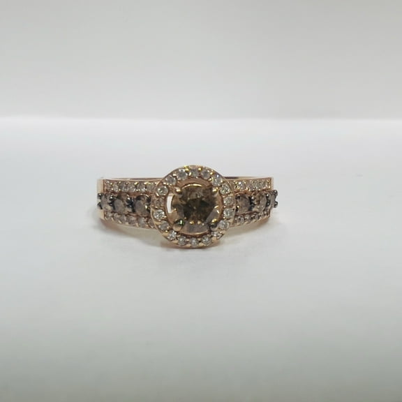 Dreamofdazzles Jewels 2.10 Ctw Round Cut Brown And White Diamond Wedding Anniversary Band Ring 14K Rose Gold Plated 925 Sterling Silver 925 Sterling Silver -6