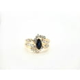 thumbnail image 1 of Dreamofdazzles Jewels 3.00 Ct Marquise Cut Sapphire & White Diamond Engagement Wedding Cocktail Band Ring 14K Yellow Gold Plated 925 Sterling Silver For Women's -8, 1 of 5