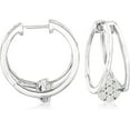 thumbnail image 1 of Dreamofdazzles Jewels 925 Sterling Silver 2.00 Ct Round Cut Diamond Cluster Double Hoop Earring's 14K White Gold Plated For Women's, 1 of 2