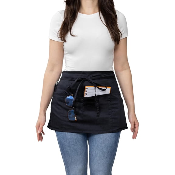 Dreamology Waist Apron Half Apron with 3 Pockets for Women and Men, Server, Waiter & Waitress (1 Pack)