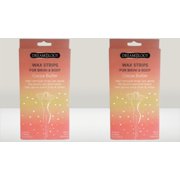 Dreamology Wax Strips For Bikini & Body, Cocoa Butter (2 Packs) 8 Wax Strips and 4 Calming Wipes Total (12)