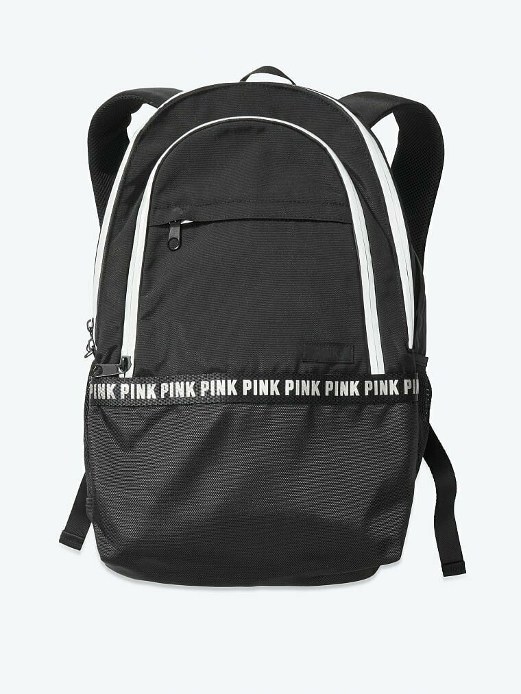 Victoria's Secret PINK Collegiate Backpack Black and White