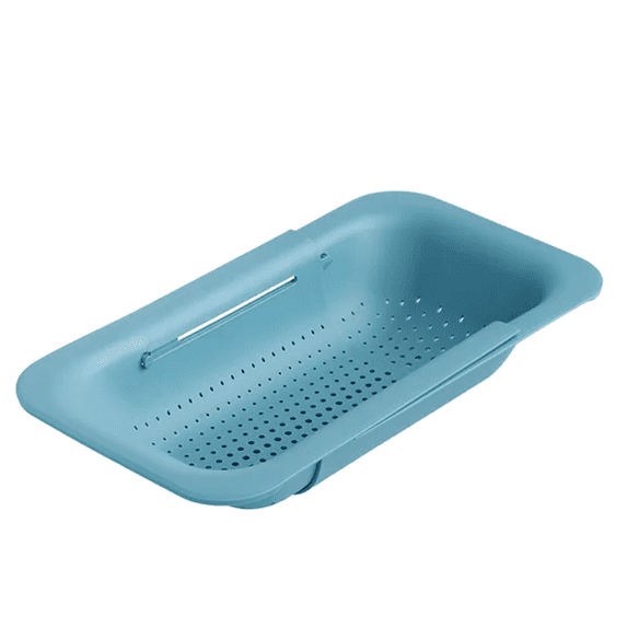 Dreamroo Adjustable Over-the-Sink Colander, Multi-Purpose Plastic Strainer Basket - Teal