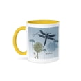 thumbnail image 1 of 3dRose, Dreams and Wishes Dandelions and Dragonflies, 15oz Two-Tone Yellow Mug, 1 of 7