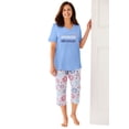 thumbnail image 1 of Dreams & Co. Plus Size 2-Piece Capri Cotton PJ Set, 1 of 6