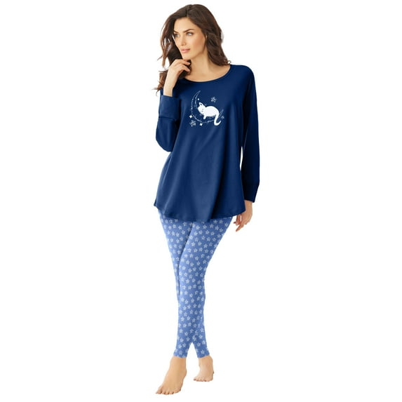 Dreams & Co. Plus Size 2-Piece Pj Legging Set