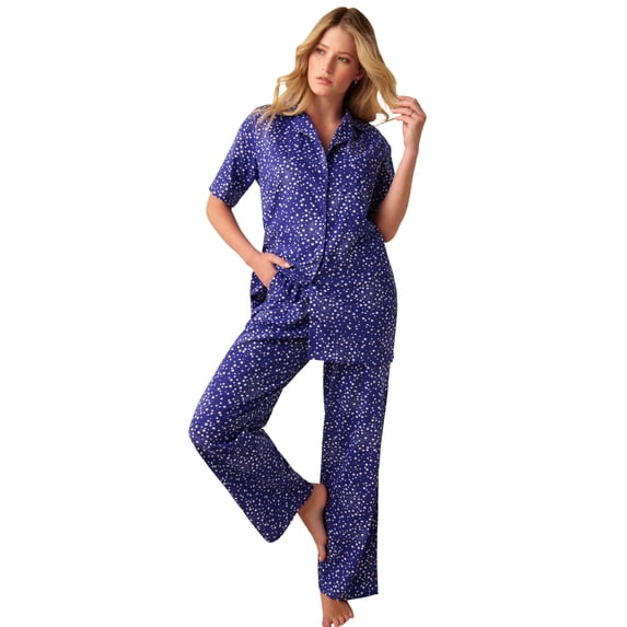 Dreams & Co. Plus Size Button-Front Pajama