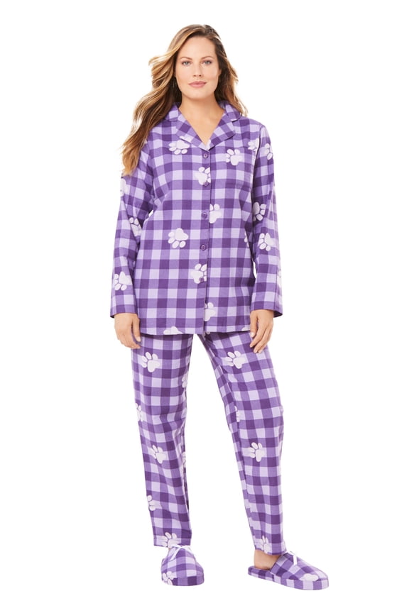 Plus Size Classic Flannel Pajama Set