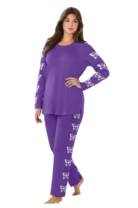 Plus Size Side Print Pajama Set