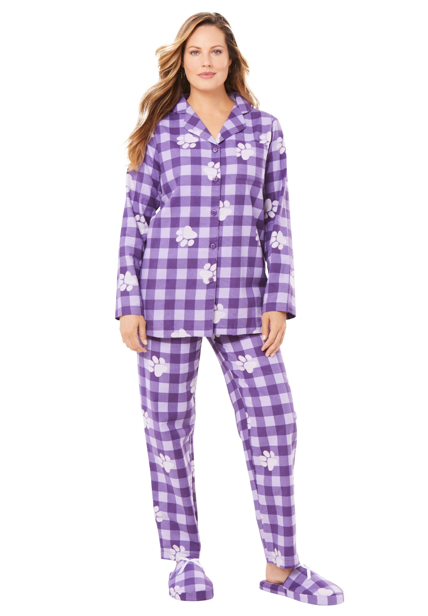 Dreams Plus Size Petite Classic Flannel Pajama Set