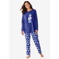 thumbnail image 1 of Dreams & Co. Plus Size Petite Long Sleeve Knit PJ Set, 1 of 6