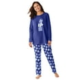 thumbnail image 1 of Dreams & Co. Plus Size Petite Long Sleeve Knit PJ Set, 1 of 3