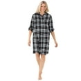thumbnail image 1 of Dreams & Co. Plus Size Plaid Flannel Button-Front Sleepshirt, 1 of 6