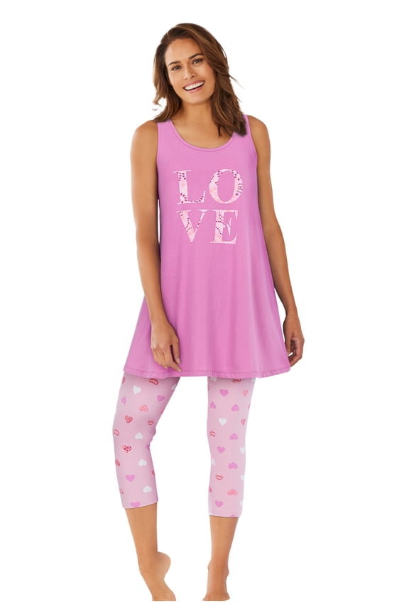 Plus Size Scoopneck Tank & Capri Legging PJ Set