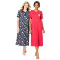 thumbnail image 1 of Dreams & Co. Plus Size 2-Pack Long Henley Sleepshirt, 1 of 5