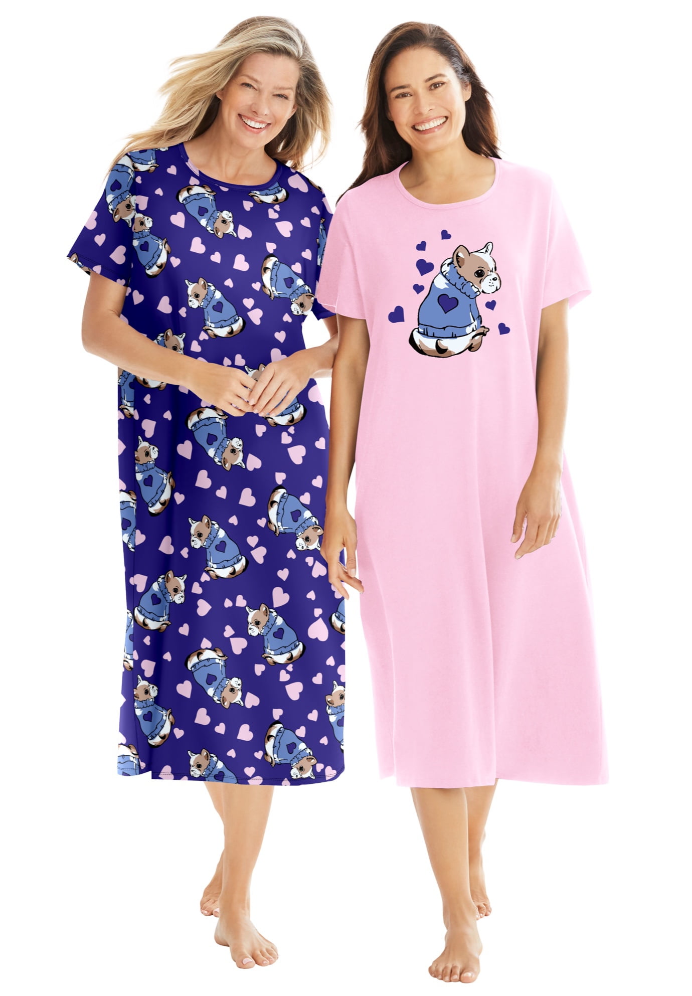 Dreams & Co. Women's Plus Size 2Pack Long Sleepshirts