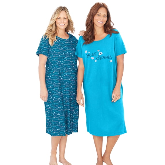 Dreams & Co. Women's Plus Size 2-Pack Long Sleepshirts