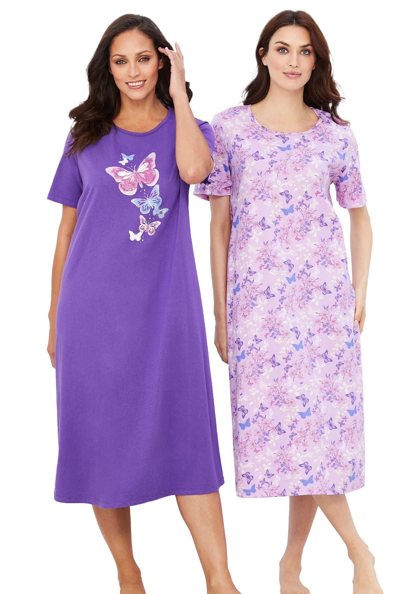 Dreams & Co. Women's Plus Size 2Pack Long Sleepshirts