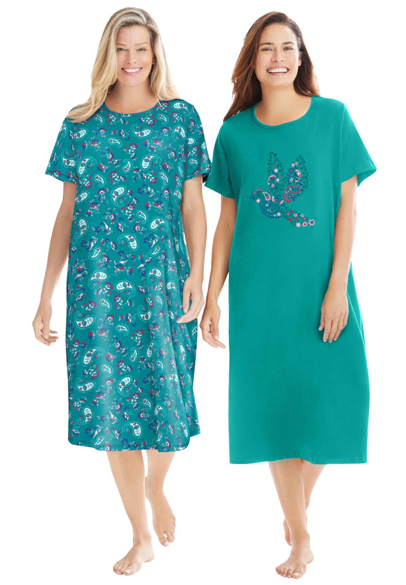 Dreams & Co. Women's Plus Size 2Pack Long Sleepshirts 5X/6X