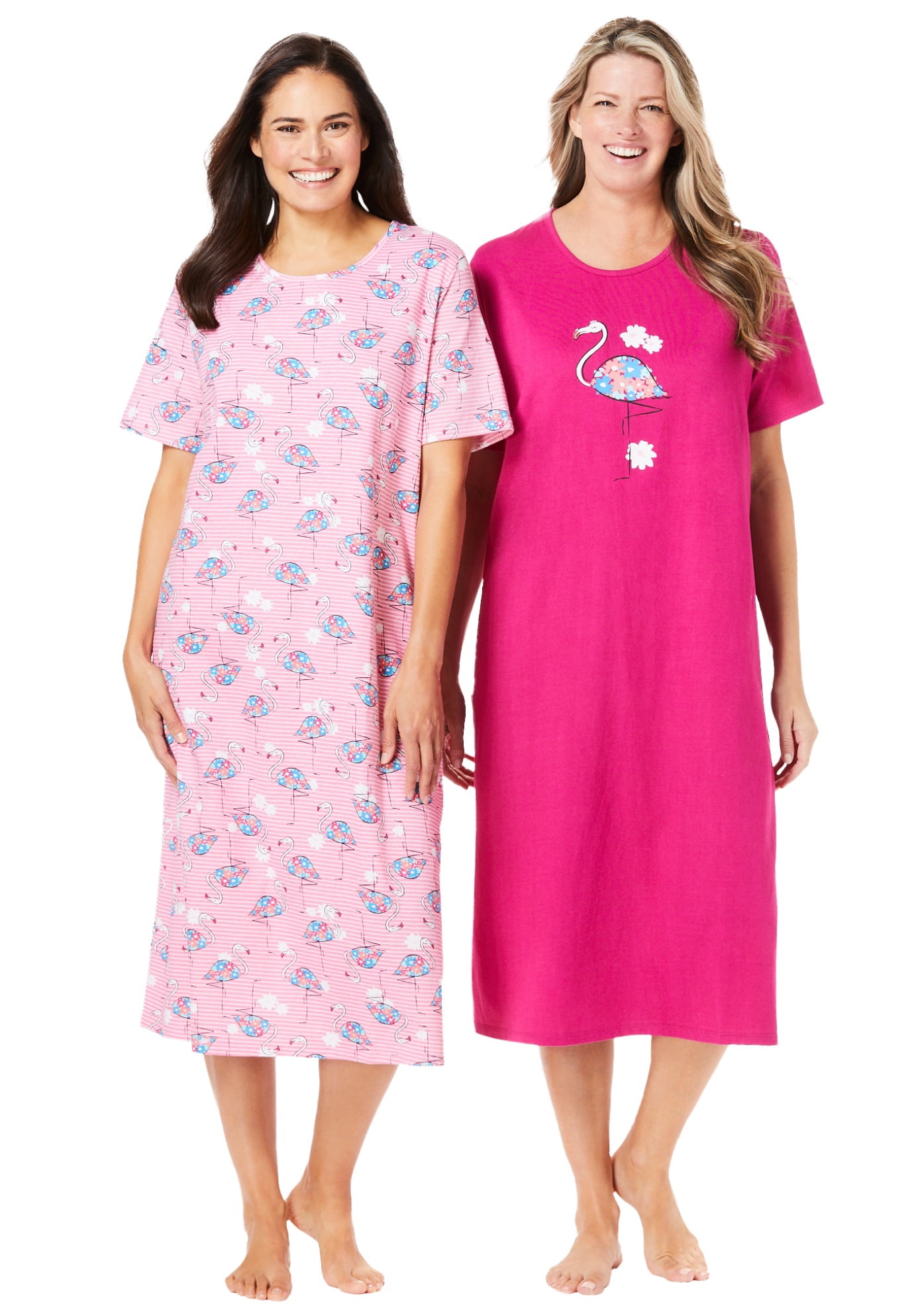 Dreams & Co. Women's Plus Size 2Pack Long Sleepshirts Nightgown