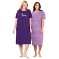 thumbnail image 1 of Dreams & Co. Women's Plus Size 2-Pack Long Sleepshirts Nightgown, 1 of 4