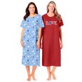thumbnail image 1 of Dreams & Co. Plus Size 2-Pack Long Sleepshirts, 1 of 4