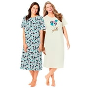 Dreams & Co. Plus Size 2-Pack Long Sleepshirts