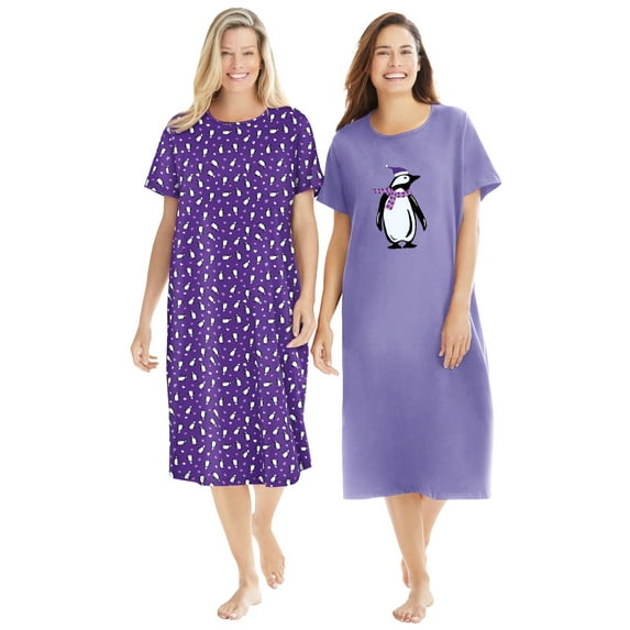 Dreams & Co. Plus Size 2-Pack Long Sleepshirts