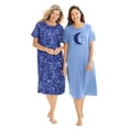 thumbnail image 1 of Dreams & Co. Plus Size 2-Pack Long Sleepshirts, 1 of 6