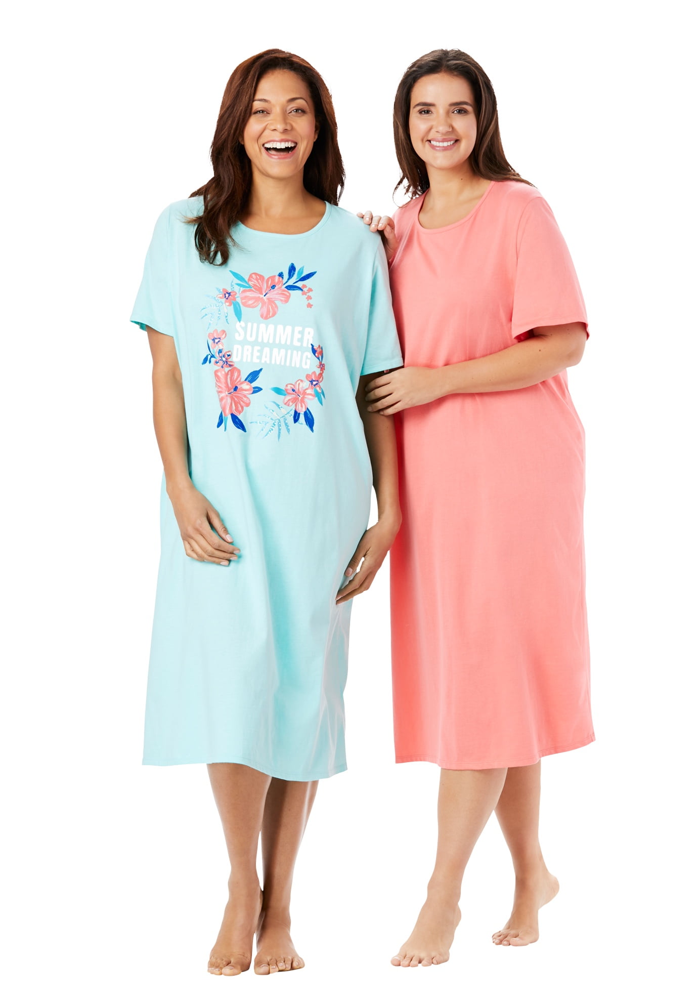 Dreams & Co. Women's Plus Size 2Pack Long Sleepshirts