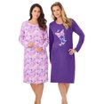 thumbnail image 1 of Dreams & Co. Plus Size 2-Pack Long-Sleeve Sleepshirt, 1 of 6
