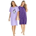 thumbnail image 1 of Dreams & Co. Plus Size 2-Pack Short-Sleeve Sleepshirt, 1 of 5