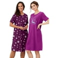 thumbnail image 1 of Dreams & Co. Plus Size 2-Pack Short-Sleeve Sleepshirt, 1 of 5