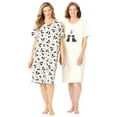 thumbnail image 1 of Dreams & Co. Plus Size 2-Pack Short-Sleeve Sleepshirt, 1 of 6