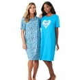 thumbnail image 1 of Dreams & Co. Plus Size 2-Pack Short-Sleeve Sleepshirt, 1 of 5