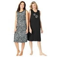 thumbnail image 1 of Dreams & Co. Plus Size 2-Pack Sleeveless Sleepshirt, 1 of 5